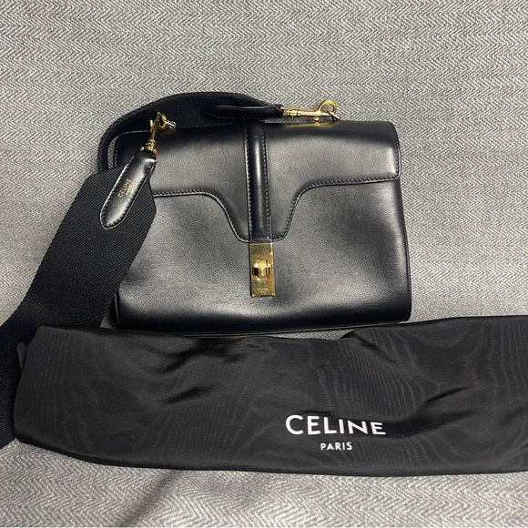 Black calfskin Soft 16 Teen bag w/ strap and dustbag - Picture 2 of 13